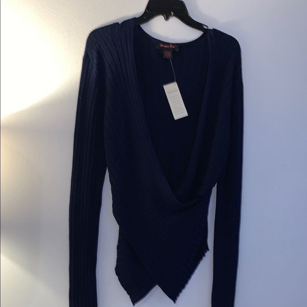Shape FX Navy V-Neck Sweater